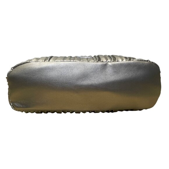 Jessica Simpson Women’s Platinum Metallic Pleated Chain-Strap Becca Handbag - Picture 5 of 16